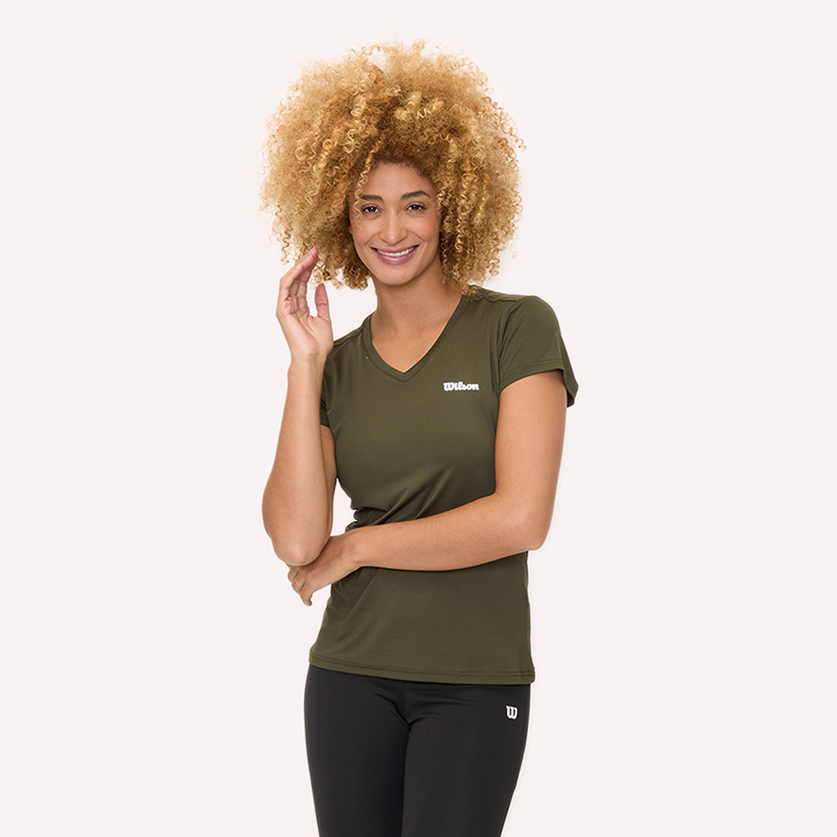 Foto 2 pulgar | Playera Wilson Ultra Ligera Cuello V Para Mujer