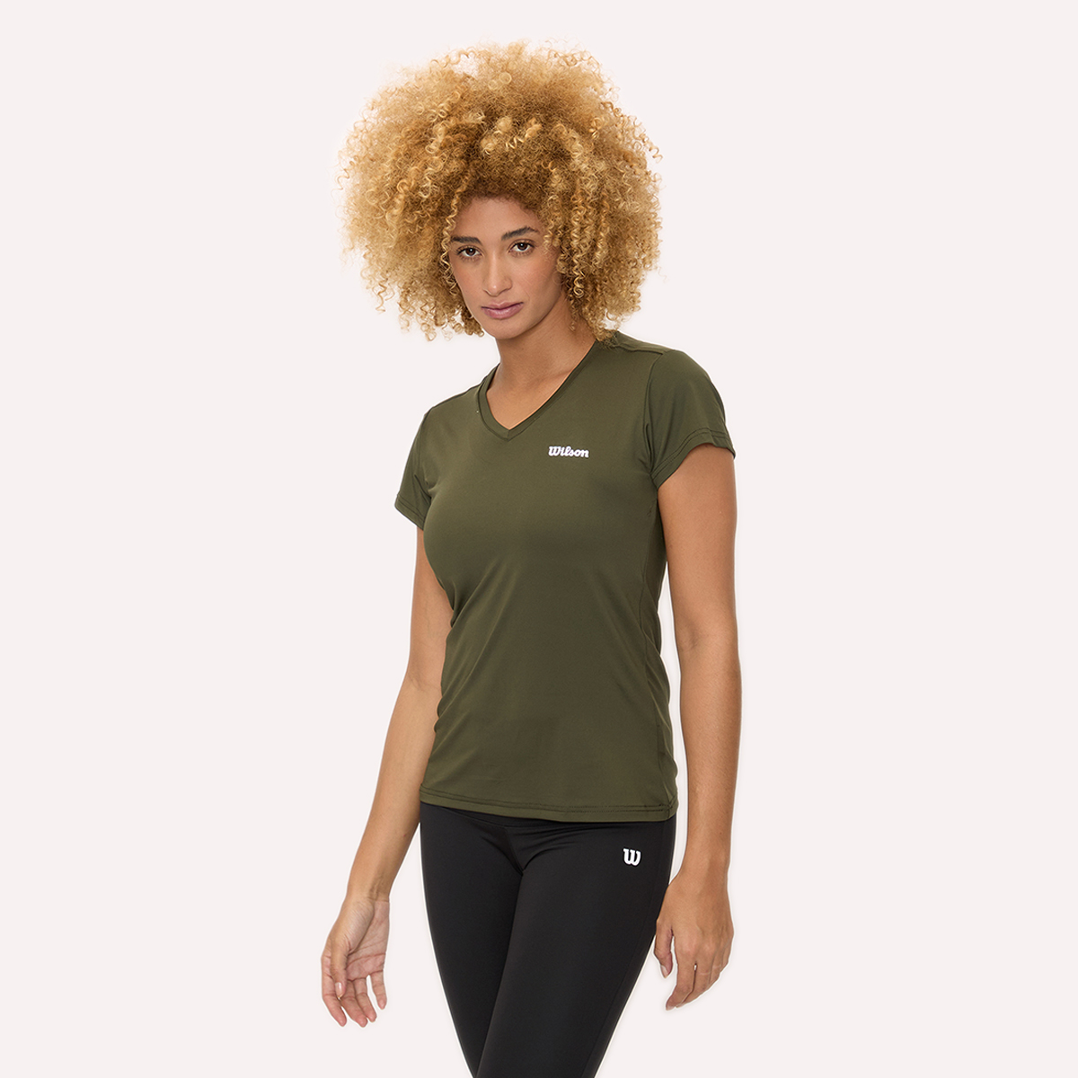 Foto 3 pulgar | Playera Wilson Ultra Ligera Cuello V Para Mujer