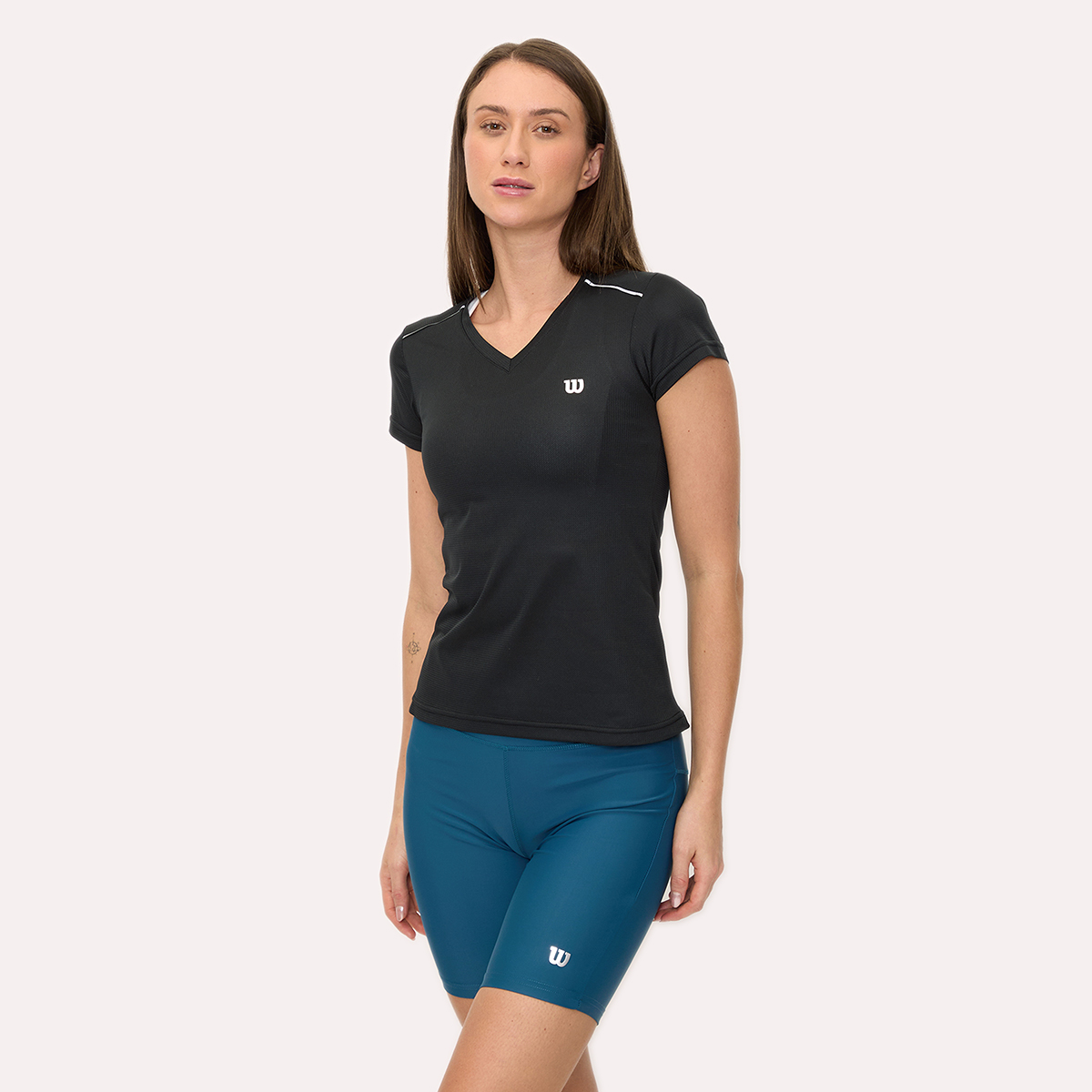 Foto 3 pulgar | Playera Wilson Cuello V Ventilada Para Mujer