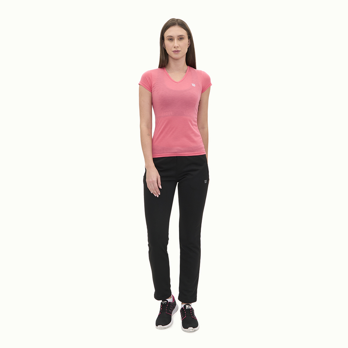 Foto 7 pulgar | Playera Wilson Polyspun Cuello V Lisa Para Mujer