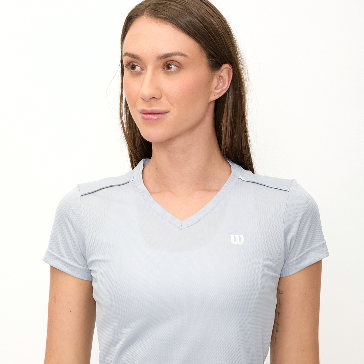 Foto 4 pulgar | Playera Wilson Cuello V Ventilada Para Mujer