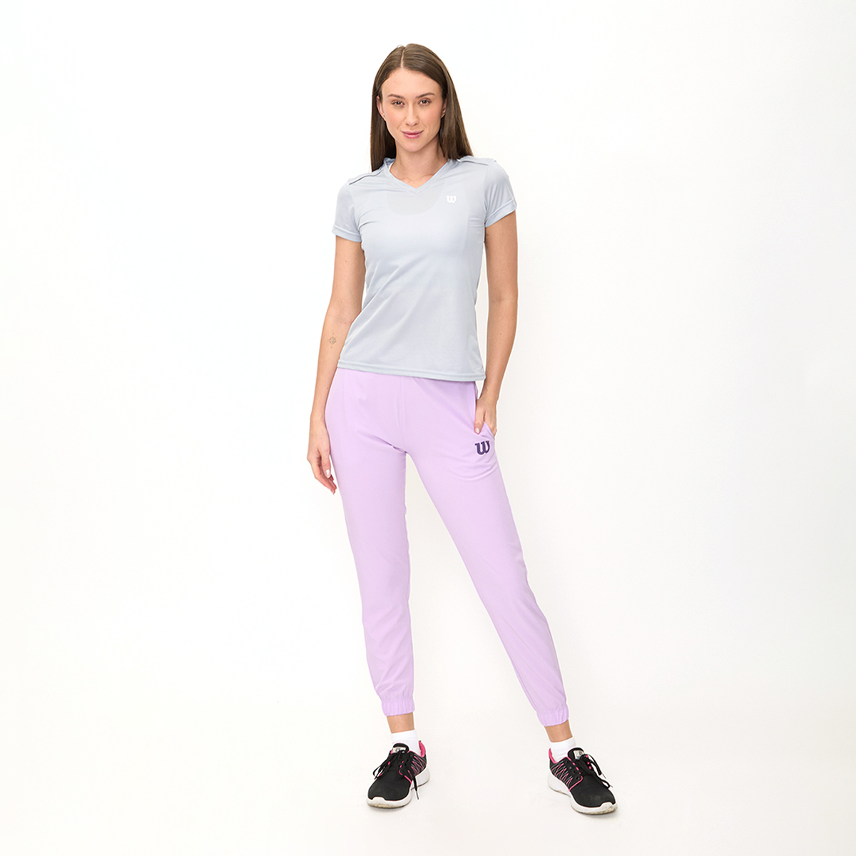 Foto 6 pulgar | Playera Wilson Cuello V Ventilada Para Mujer