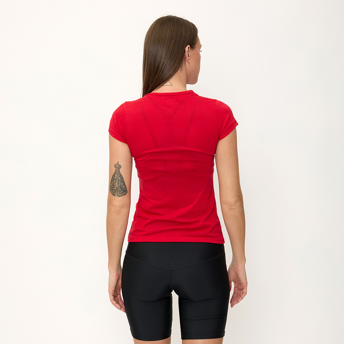 Foto 5 pulgar | Playera Wilson Polyspun Cuello V Lisa Para Mujer