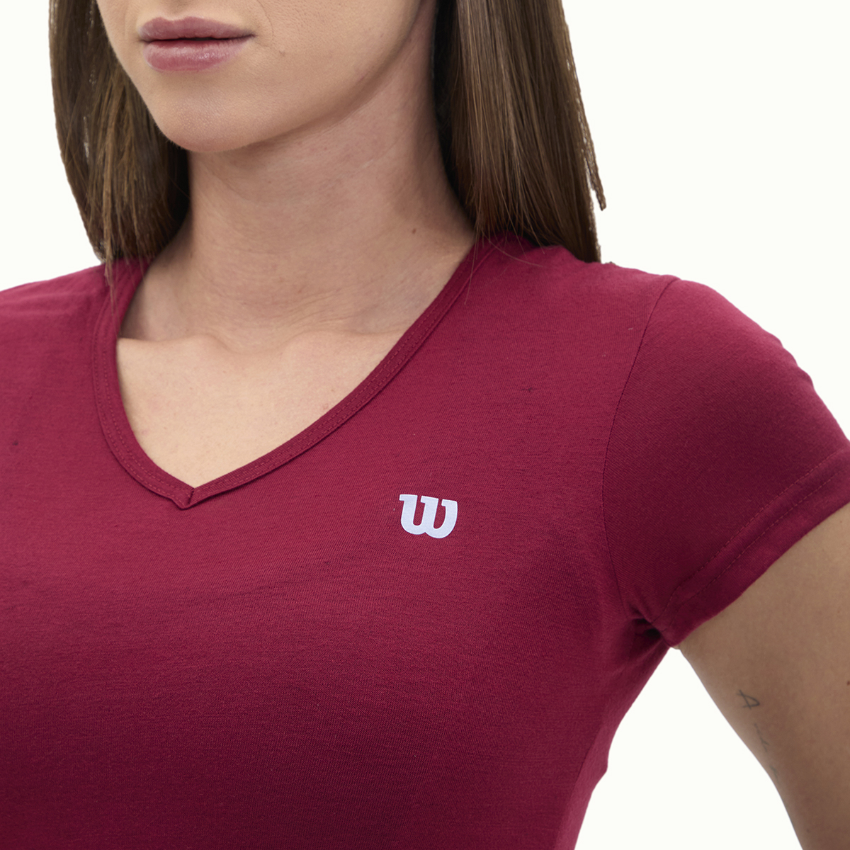 Foto 4 | Playera Wilson Polyspun Cuello V Lisa Para Mujer