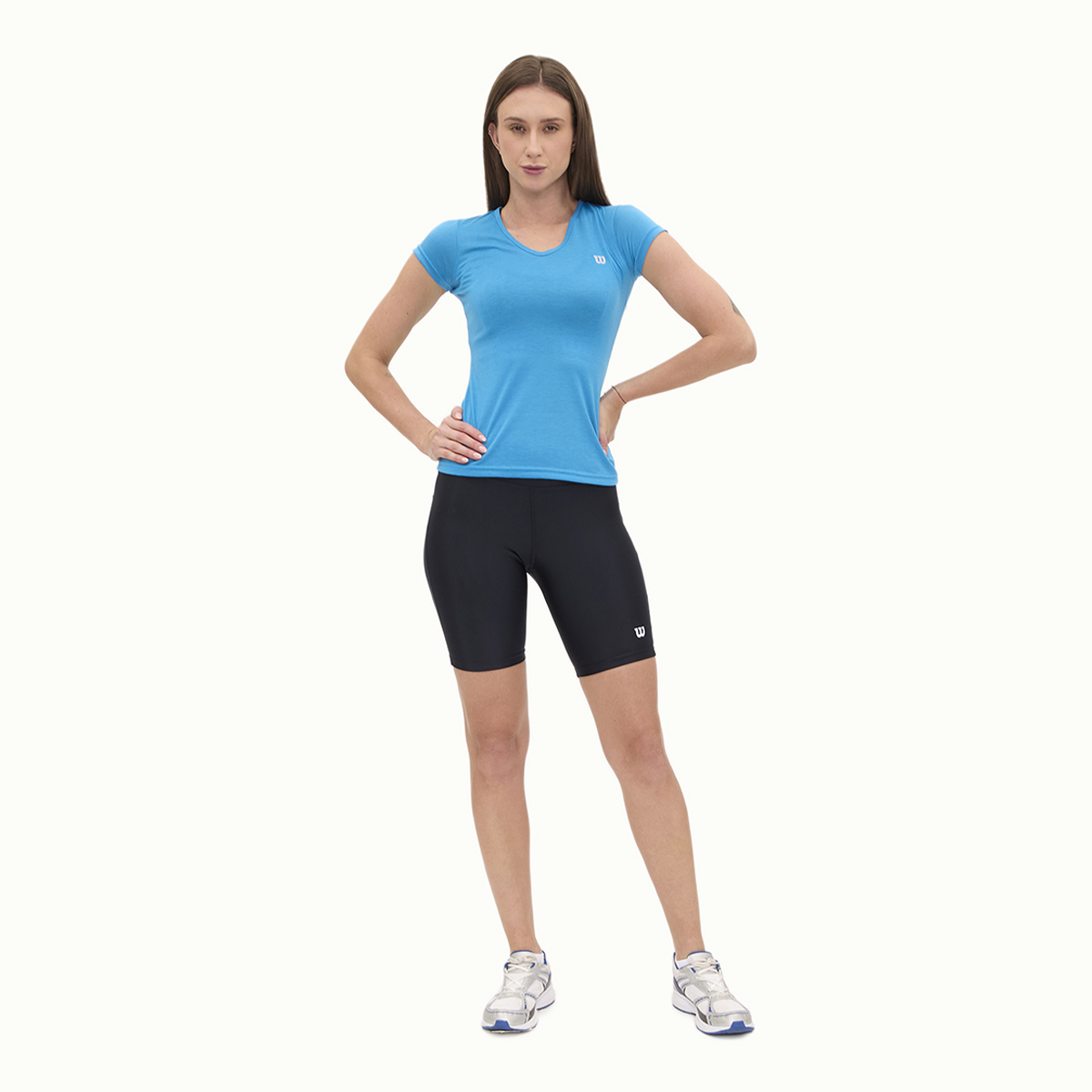 Foto 7 pulgar | Playera Wilson Polyspun Cuello V Lisa Para Mujer