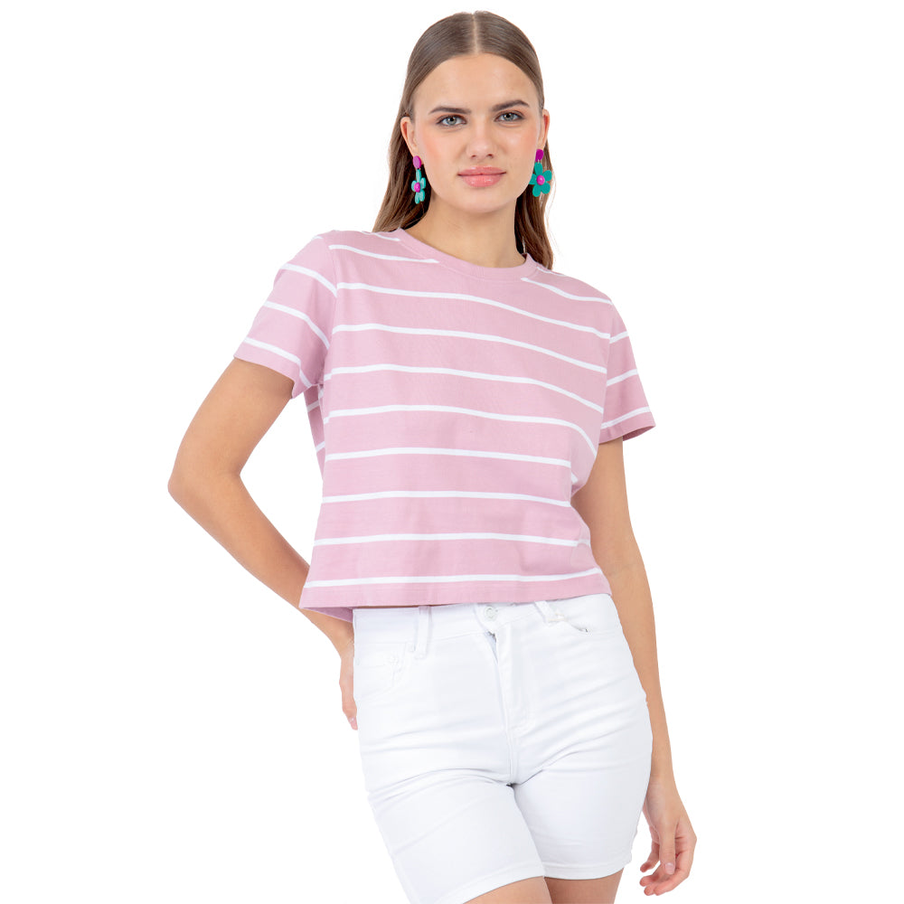 Foto 2 pulgar | Playera Para Mujer Quarry Con Rayas