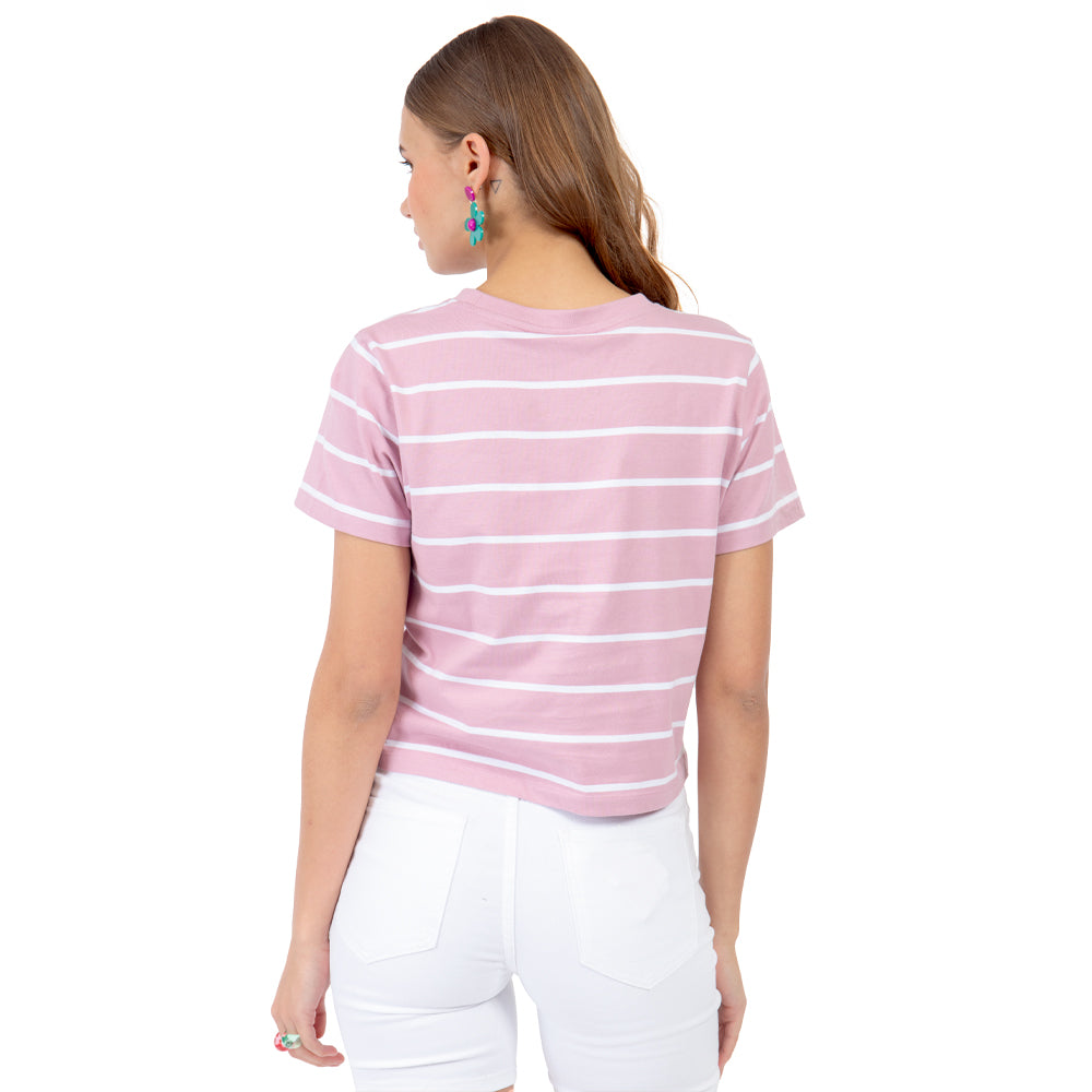 Foto 4 pulgar | Playera Para Mujer Quarry Con Rayas