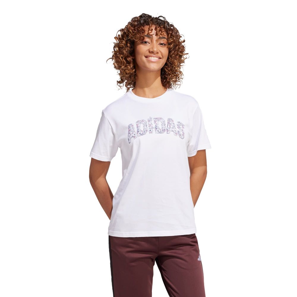 Foto 3 pulgar | Playera Tech Llustrate Estampada Adidas Blanco Mujer
