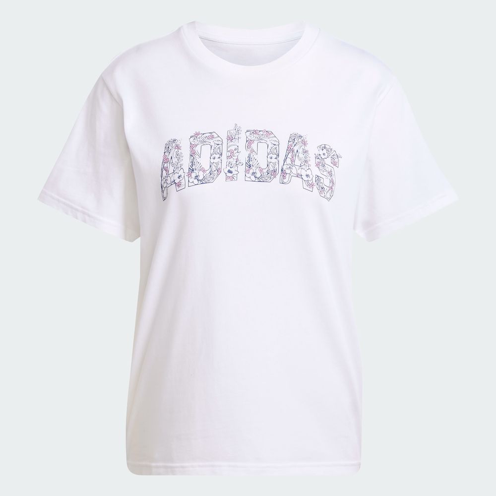 Foto 4 pulgar | Playera Tech Llustrate Estampada Adidas Blanco Mujer