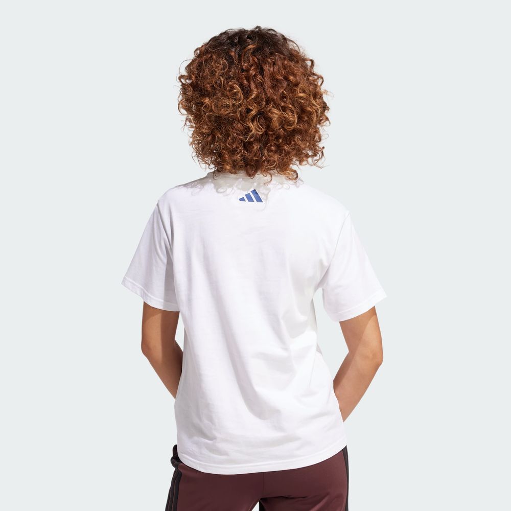 Foto 5 pulgar | Playera Tech Llustrate Estampada Adidas Blanco Mujer