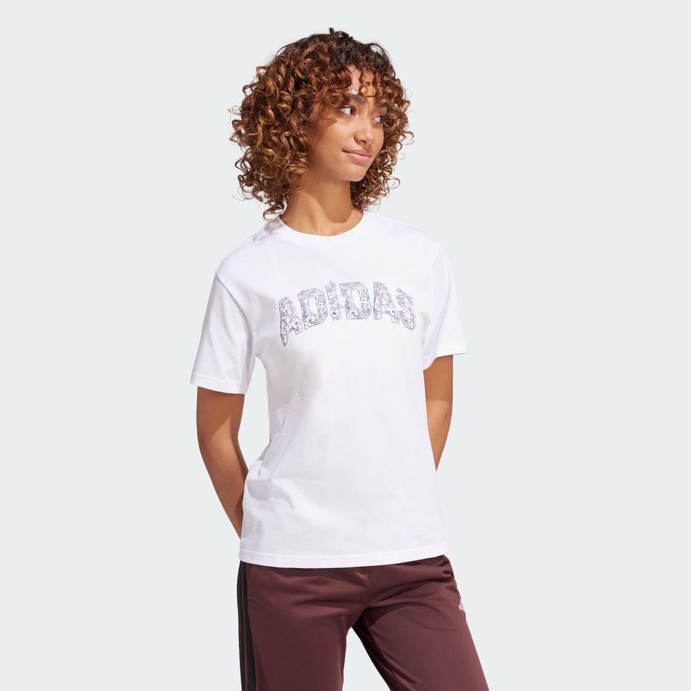 Foto 6 pulgar | Playera Tech Llustrate Estampada Adidas Blanco Mujer