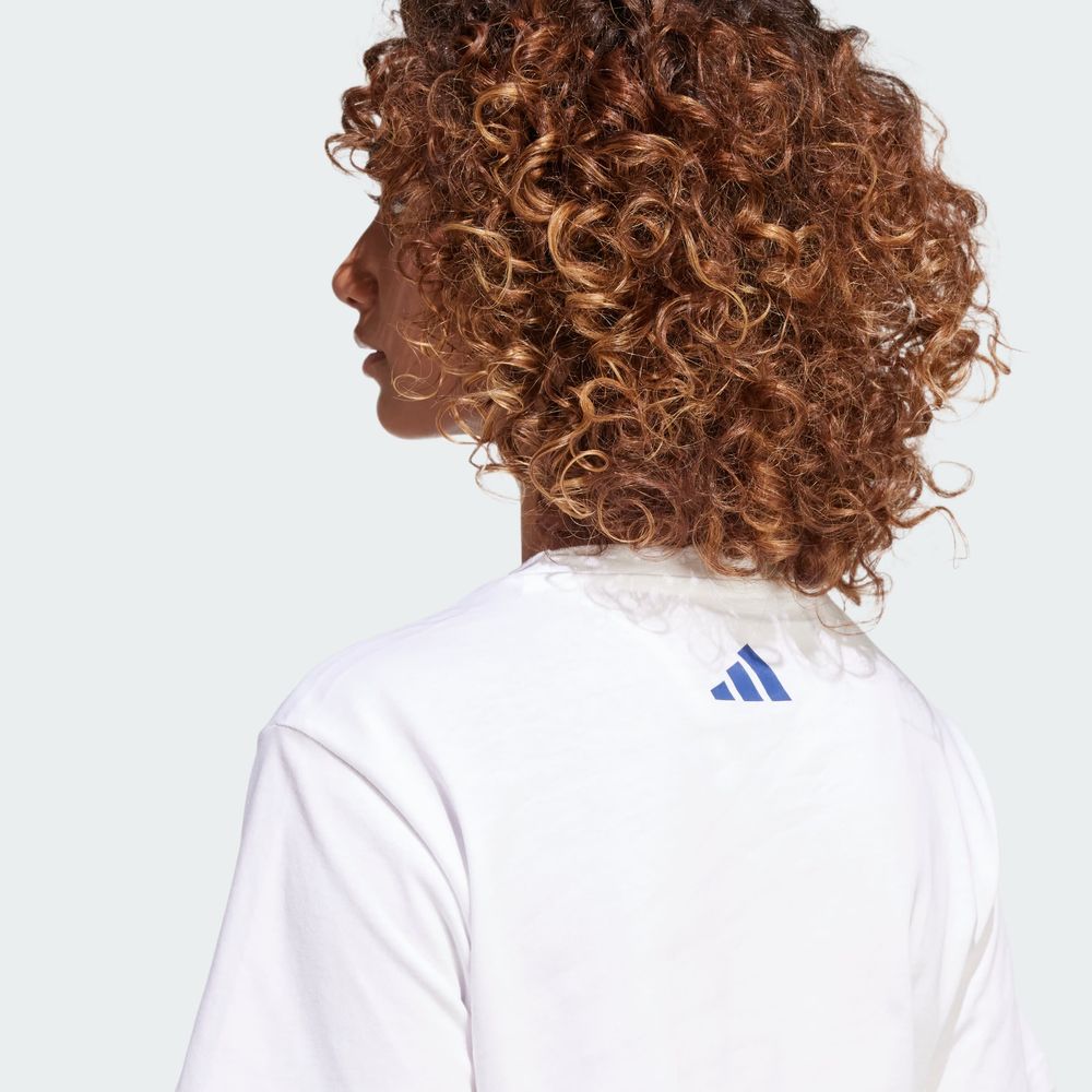 Foto 8 pulgar | Playera Tech Llustrate Estampada Adidas Blanco Mujer
