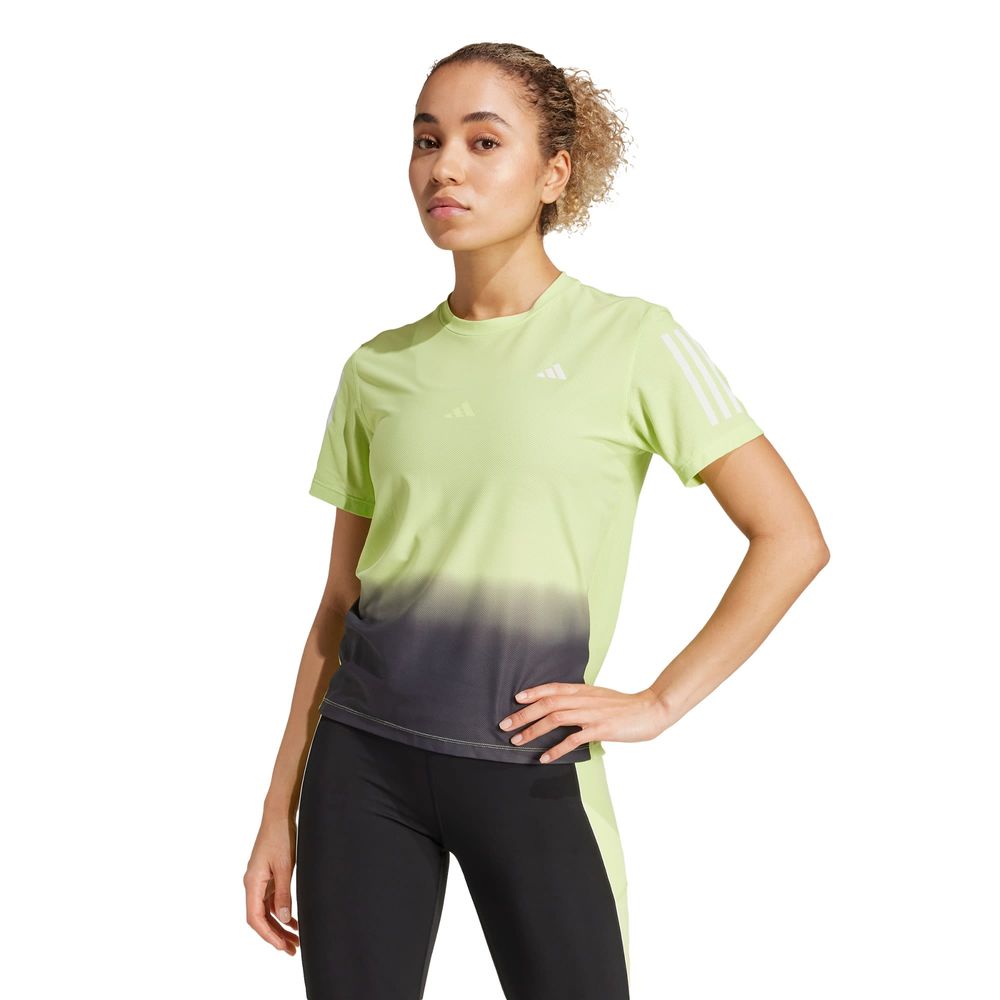 Foto 3 pulgar | Playera Own The Run Climacool Colorblock Adidas Verde Mujer