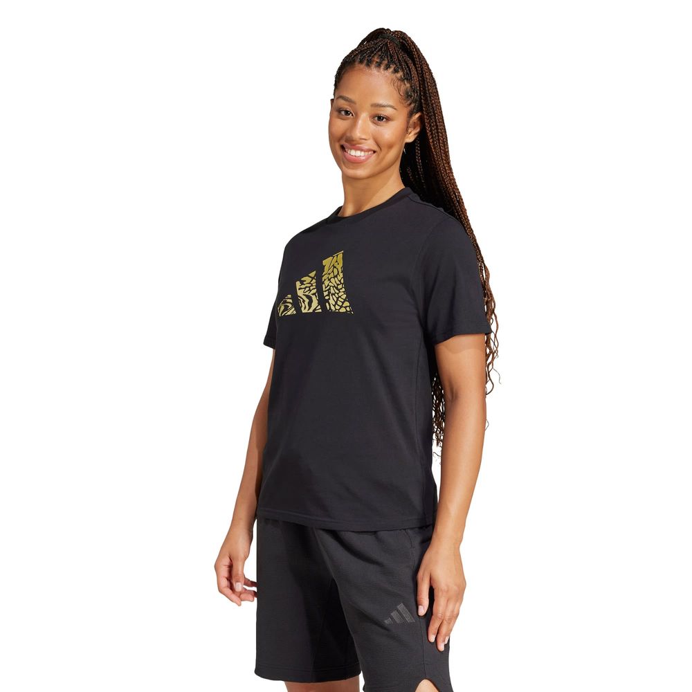Foto 3 pulgar | Playera Adidas Tech Metallic Graphic Negra para Mujer