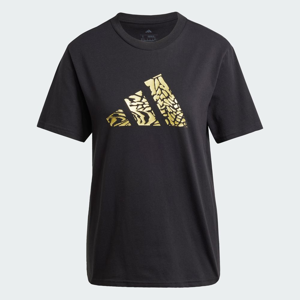 Foto 3 | Playera Adidas Tech Metallic Graphic Negra para Mujer