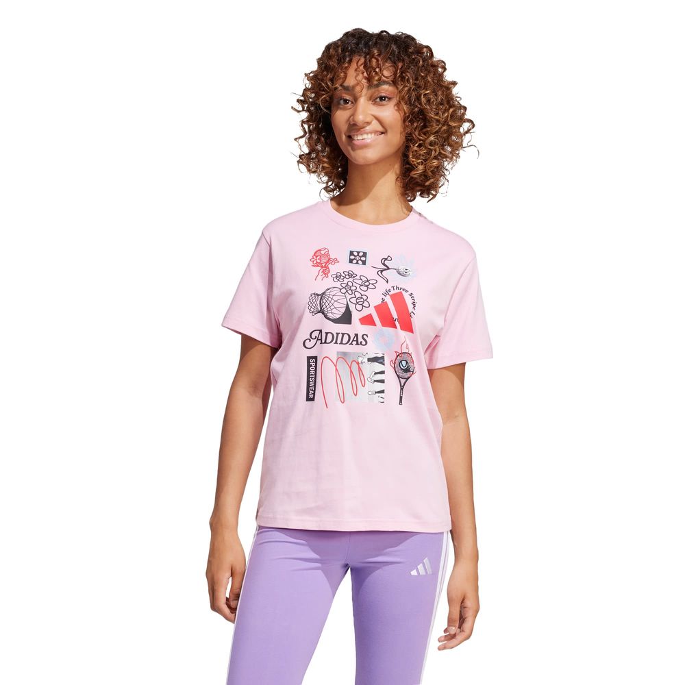 Foto 3 pulgar | Playera Adidas W C Photo Tee 2 Rosa para Mujer