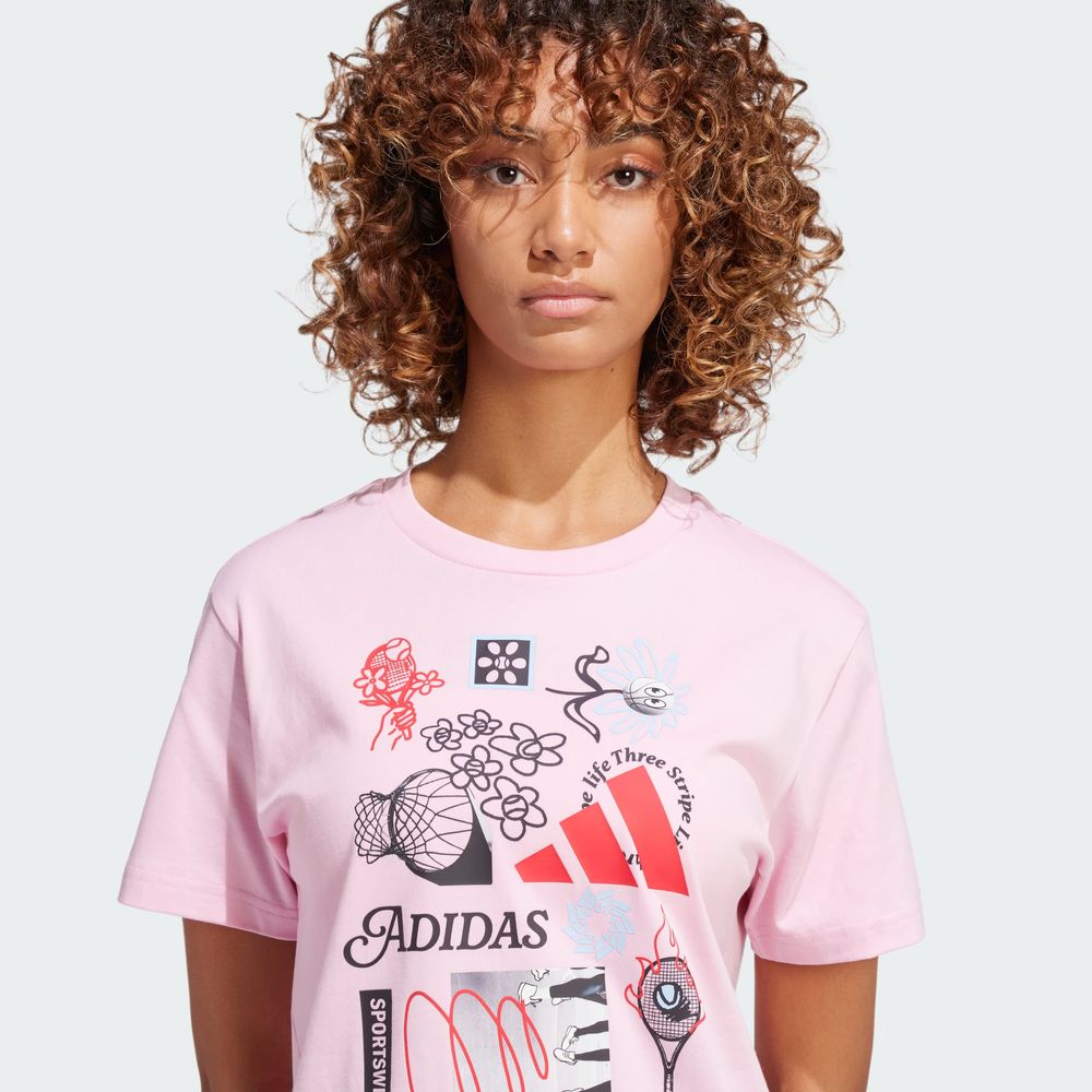 Foto 7 pulgar | Playera Adidas W C Photo Tee 2 Rosa para Mujer