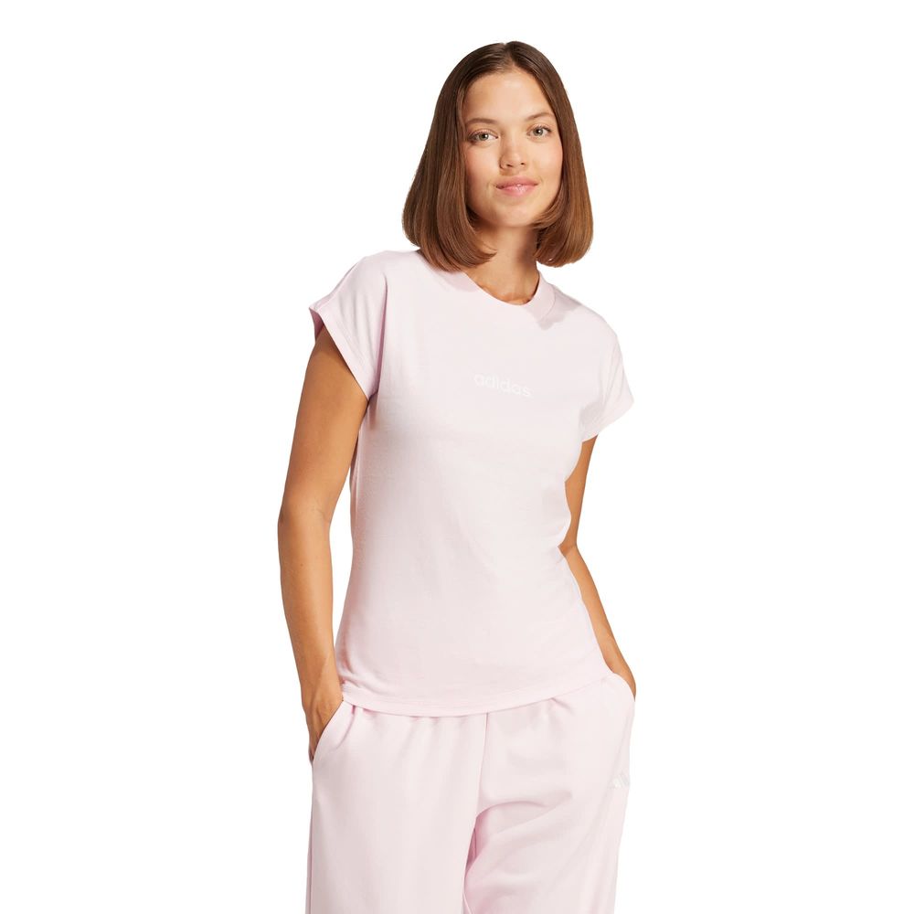 Foto 2 | Playera Essentials Linear Algodón Adidas Rosa Mujer