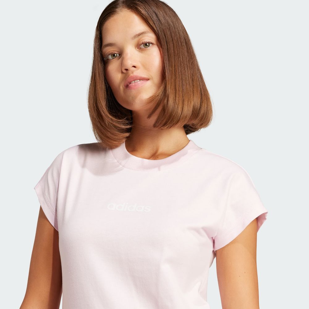 Foto 7 pulgar | Playera Essentials Linear Algodón Adidas Rosa Mujer