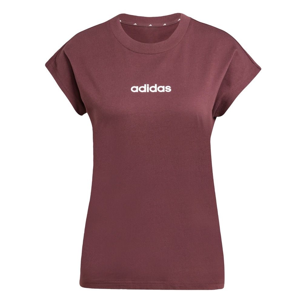 Foto 2 pulgar | Playera Essentials Linear Algodón Adidas Rojo Mujer