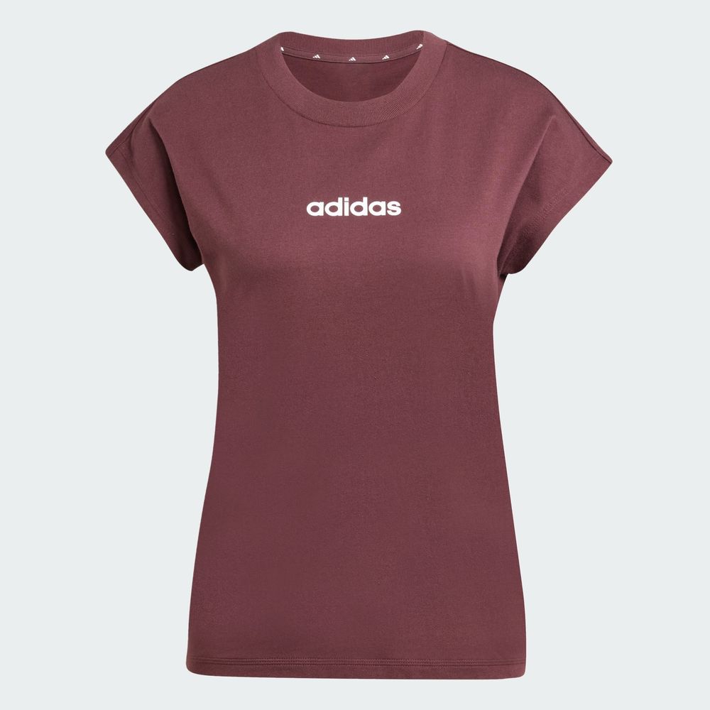 Foto 4 pulgar | Playera Essentials Linear Algodón Adidas Rojo Mujer
