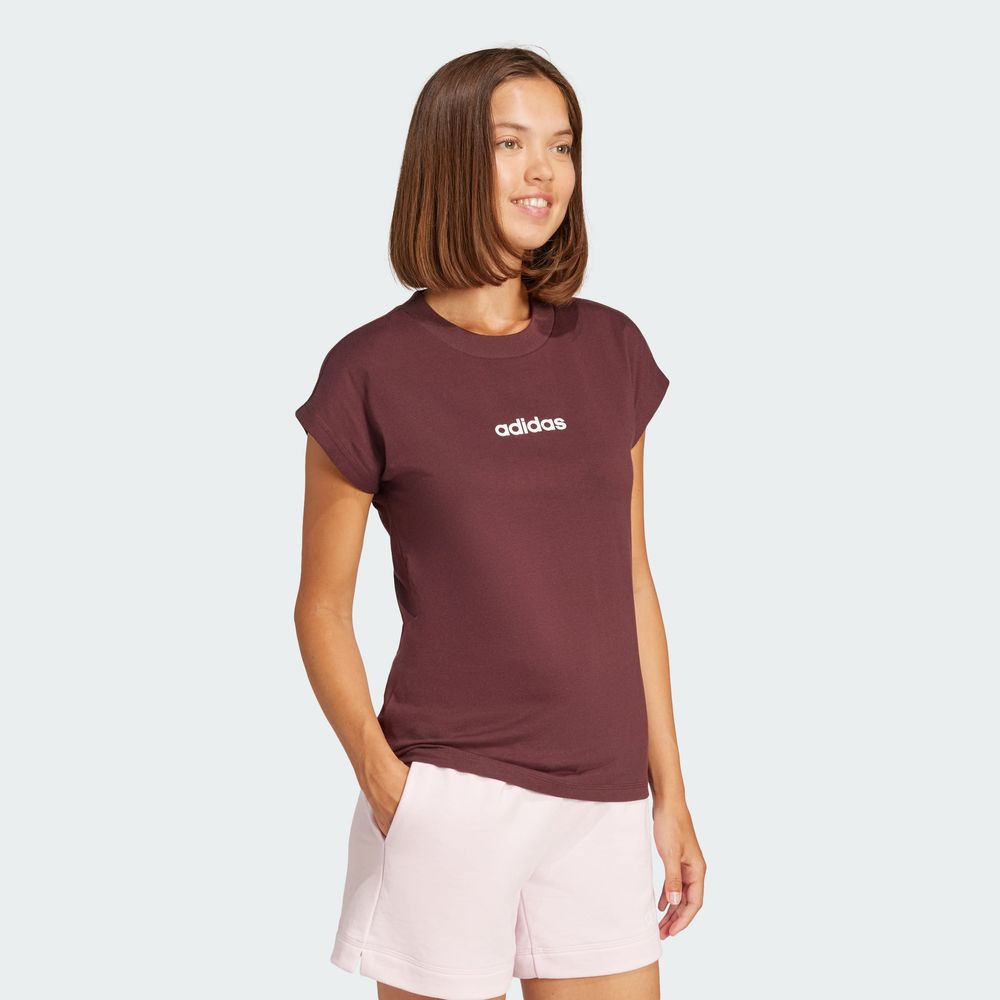 Foto 5 | Playera Essentials Linear Algodón Adidas Rojo Mujer