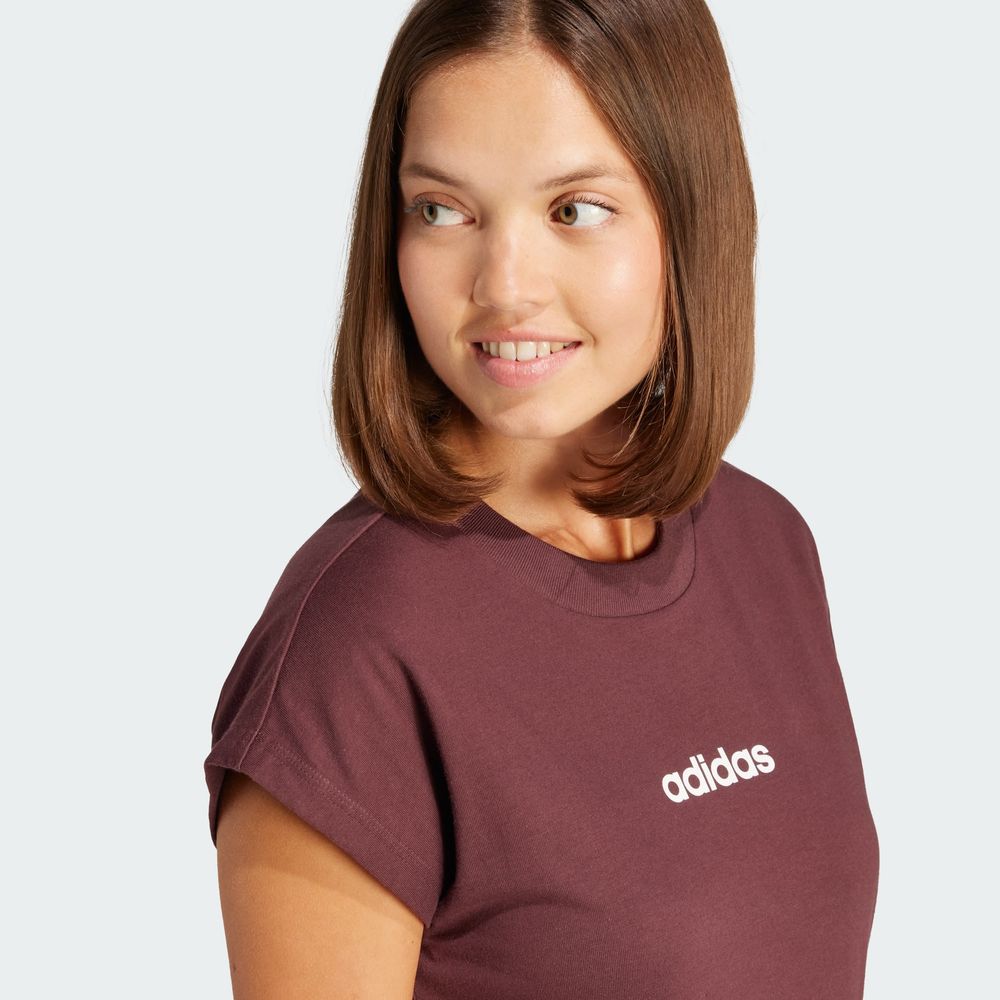 Foto 8 pulgar | Playera Essentials Linear Algodón Adidas Rojo Mujer