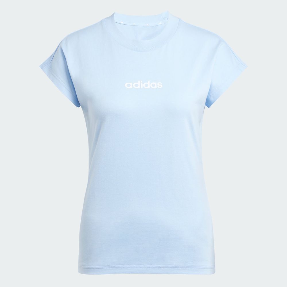 Foto 4 pulgar | Playera Essentials Linear Algodón Adidas Azul Mujer