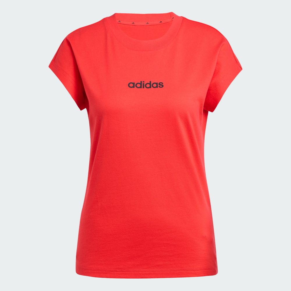 Foto 4 pulgar | Playera Essentials Linear Algodón Adidas Rojo Mujer