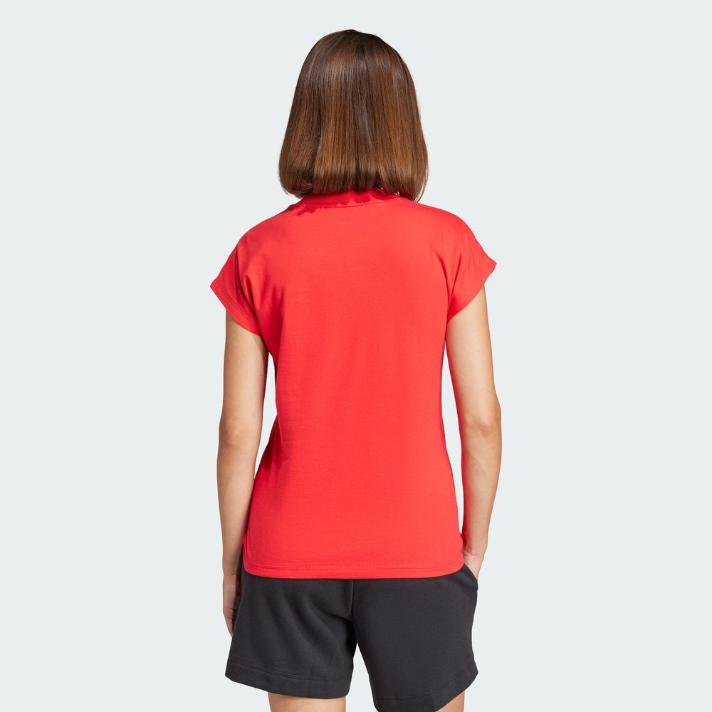 Foto 5 pulgar | Playera Essentials Linear Algodón Adidas Rojo Mujer