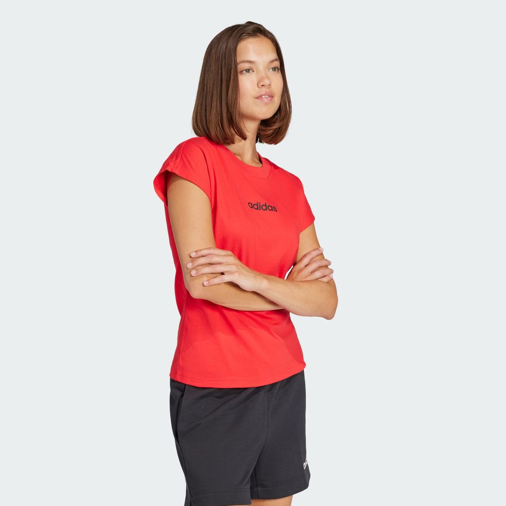 Foto 5 | Playera Essentials Linear Algodón Adidas Rojo Mujer