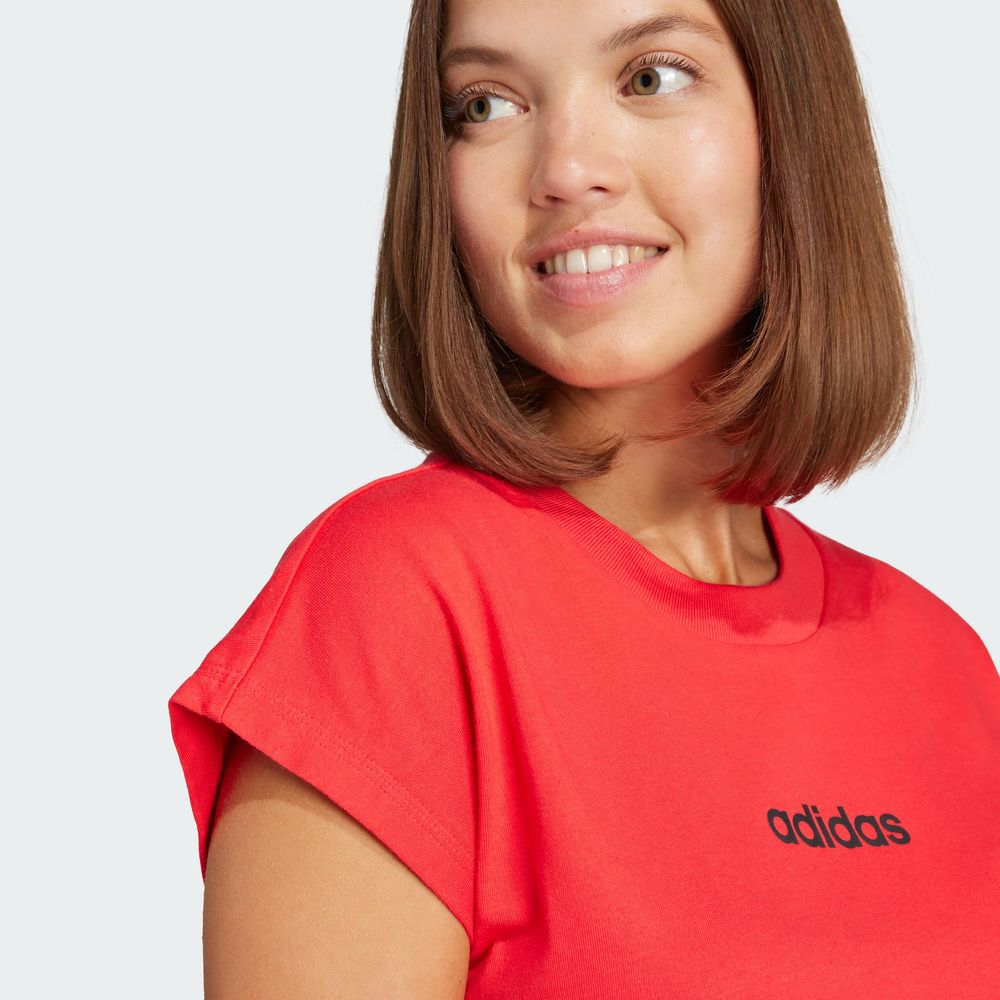 Foto 6 | Playera Essentials Linear Algodón Adidas Rojo Mujer