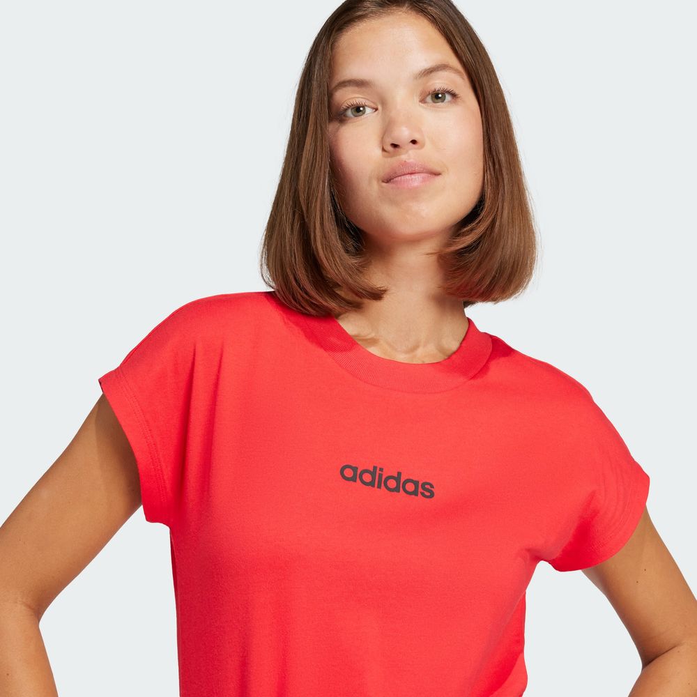 Foto 8 pulgar | Playera Essentials Linear Algodón Adidas Rojo Mujer