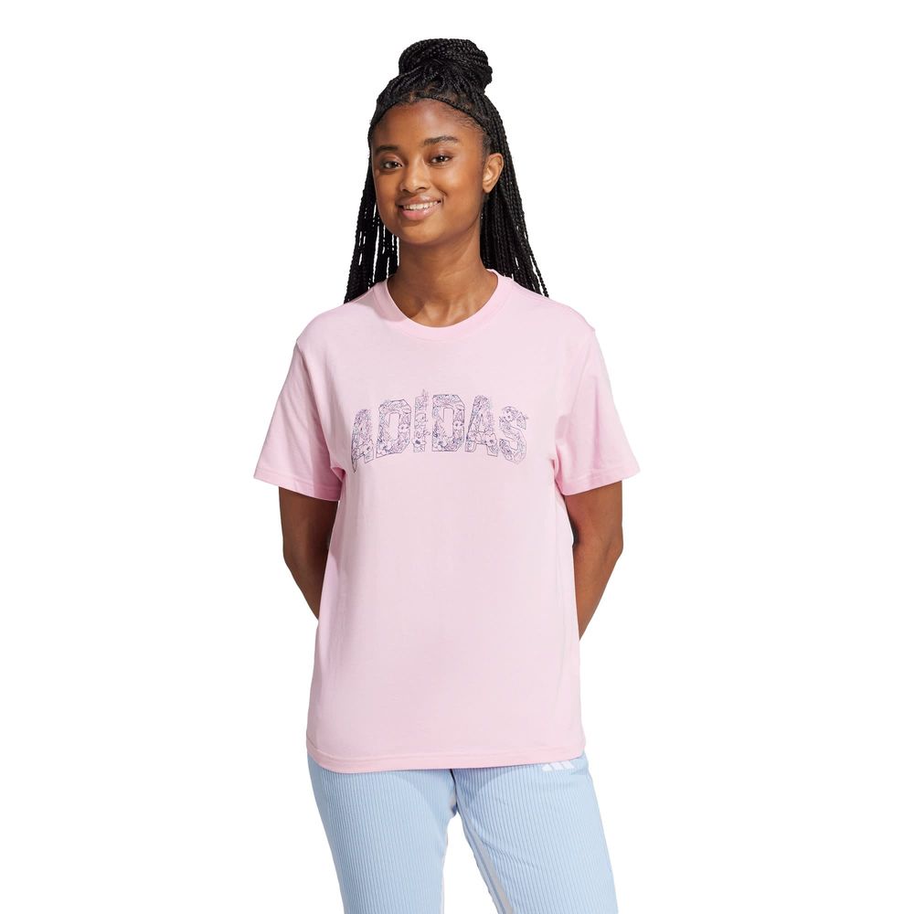 Foto 3 pulgar | Playera Tech Llustrate Estampada Adidas Rosa Mujer