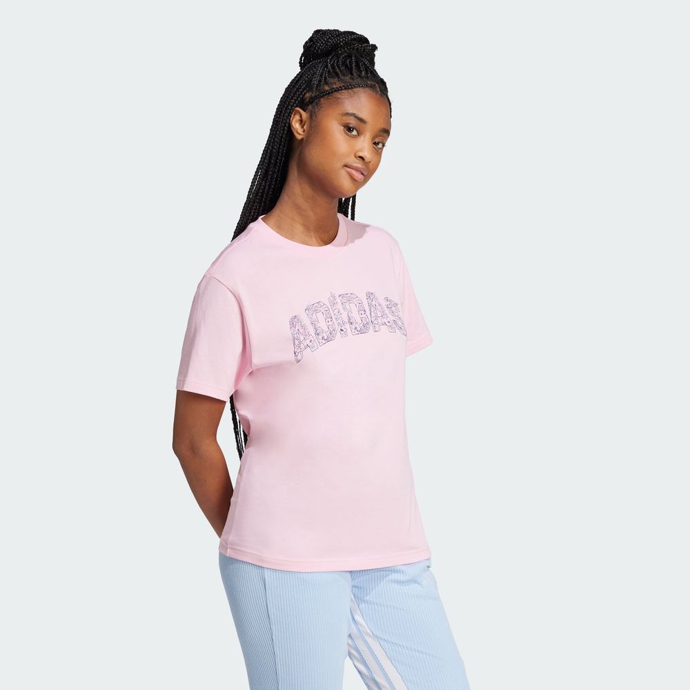 Foto 6 pulgar | Playera Tech Llustrate Estampada Adidas Rosa Mujer