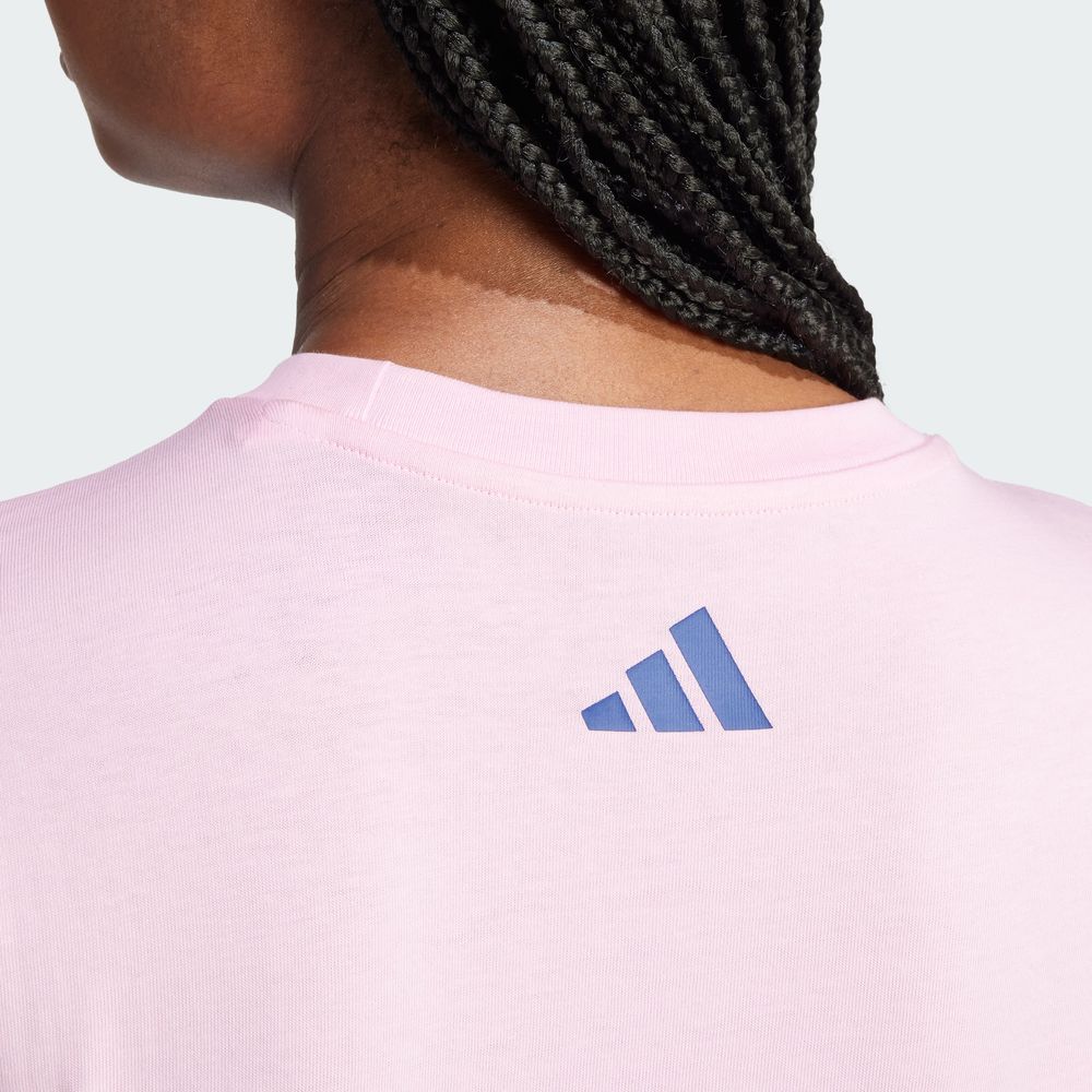 Foto 7 pulgar | Playera Tech Llustrate Estampada Adidas Rosa Mujer