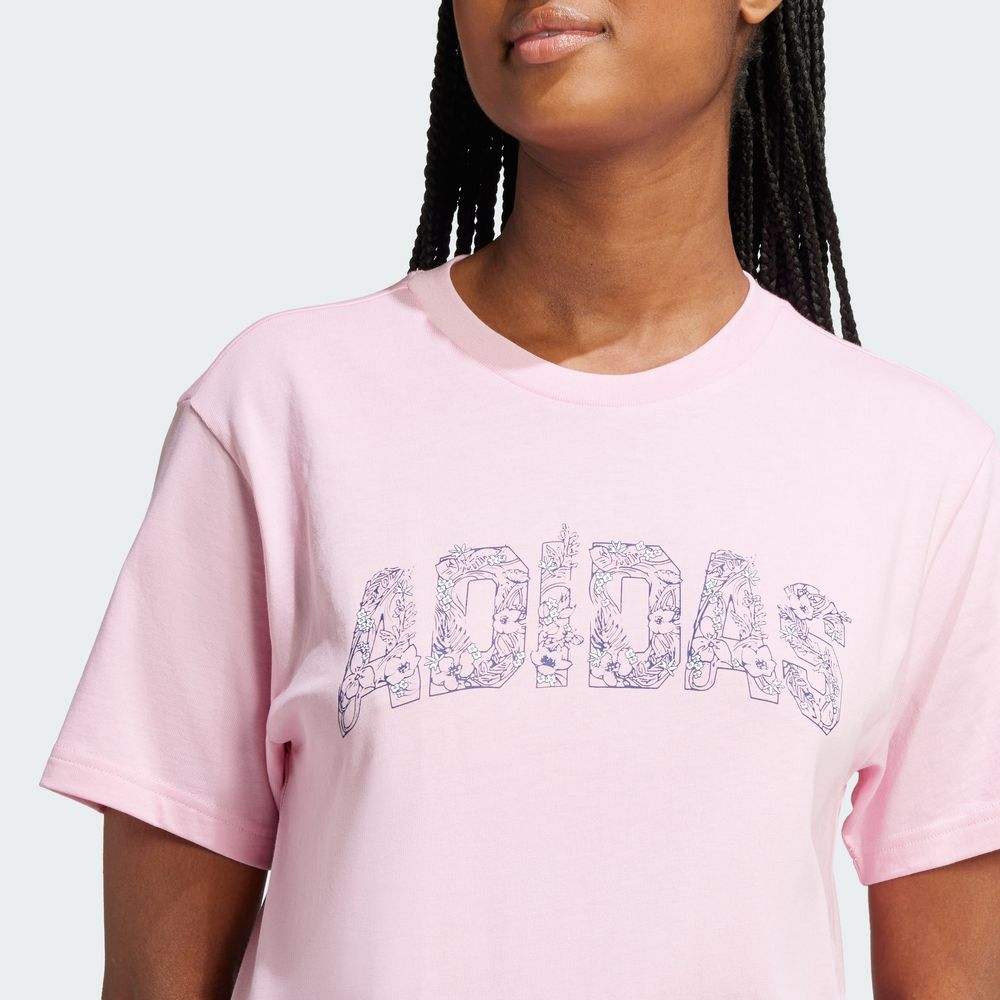 Foto 8 pulgar | Playera Tech Llustrate Estampada Adidas Rosa Mujer