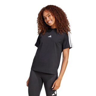 Foto 2 | Playera Essentials 3 Franjas Algodón Adidas Negro Mujer