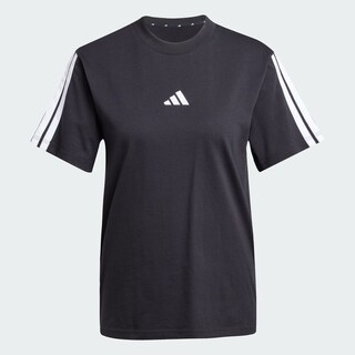 Foto 3 | Playera Essentials 3 Franjas Algodón Adidas Negro Mujer