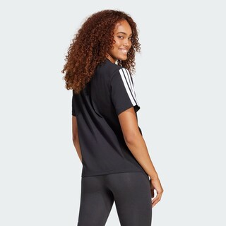Foto 4 | Playera Essentials 3 Franjas Algodón Adidas Negro Mujer