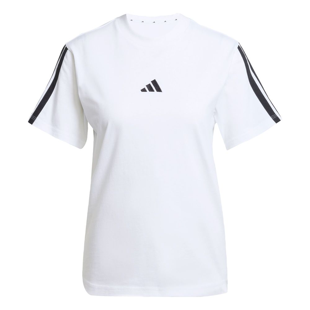 Foto 1 | Playera Essentials 3 Franjas Algodón Adidas Blanco Mujer
