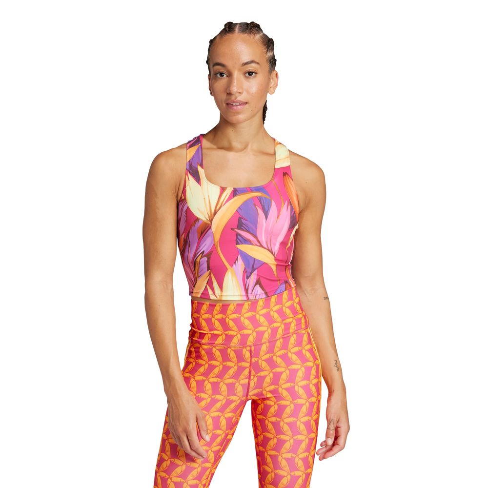 Foto 3 pulgar | Playera Sin Mangas De Training Adidas X Farm Rio Adidas Rosa Mujer