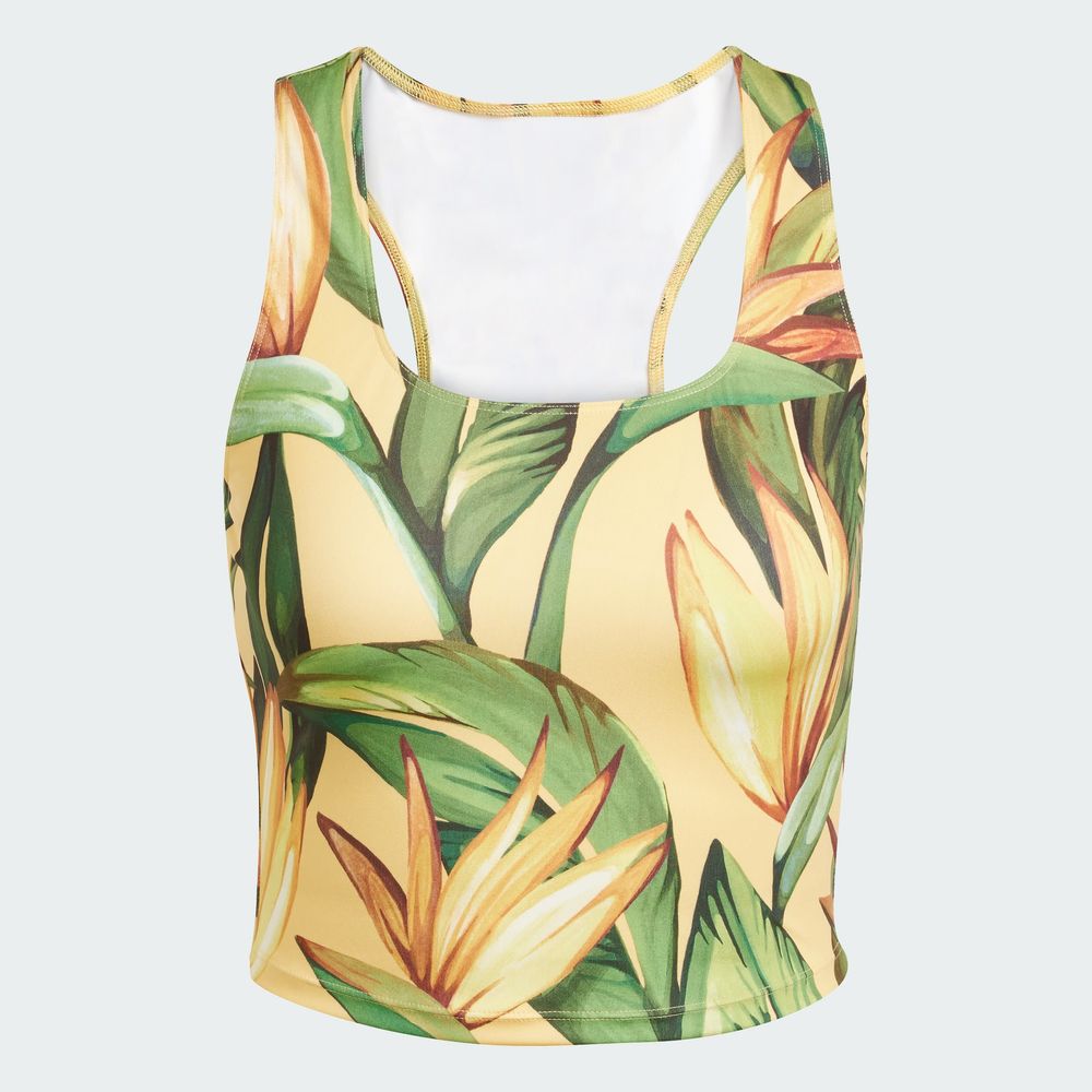 Foto 4 pulgar | Playera Sin Mangas De Training Adidas X Farm Rio Adidas Amarillo Mujer