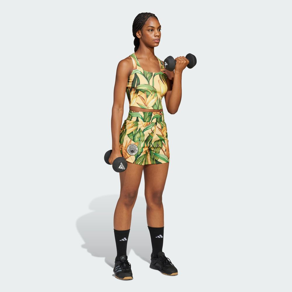 Foto 6 pulgar | Playera Sin Mangas De Training Adidas X Farm Rio Adidas Amarillo Mujer
