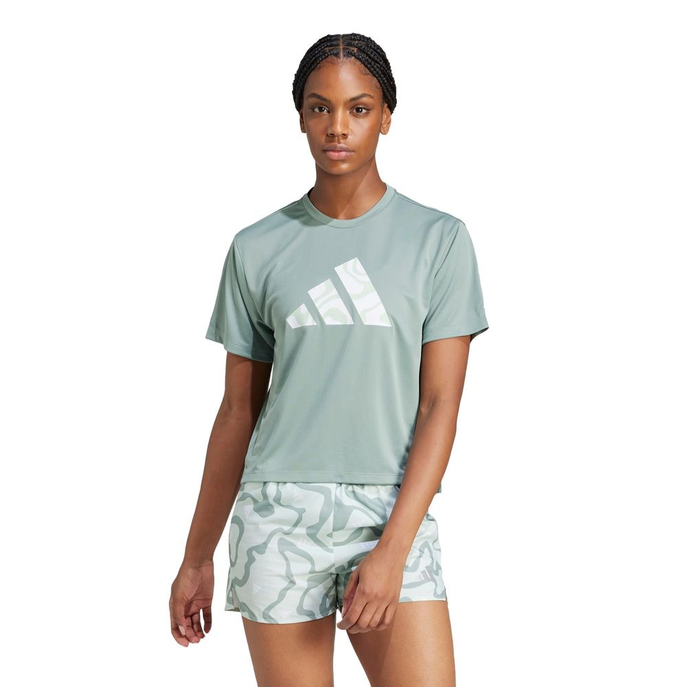 Foto 3 pulgar | Run It Bl Tee W Adidas Verde para Mujer