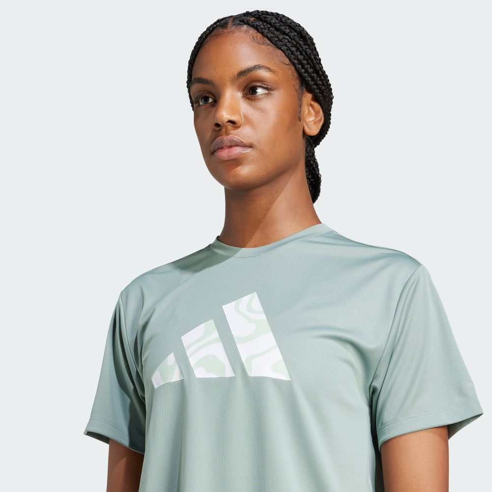 Foto 8 pulgar | Run It Bl Tee W Adidas Verde para Mujer