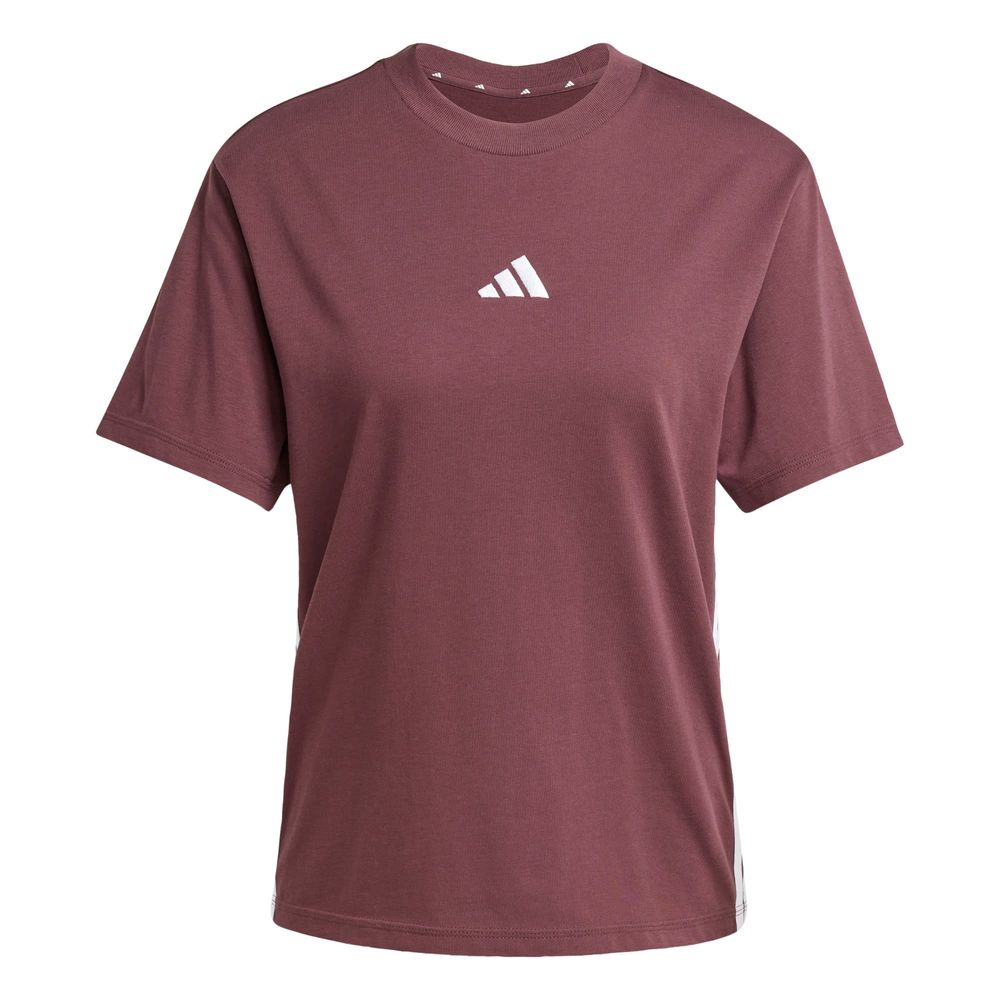Foto 2 pulgar | Playera Essentials 3 Franjas Algodón Adidas Roja para Mujer