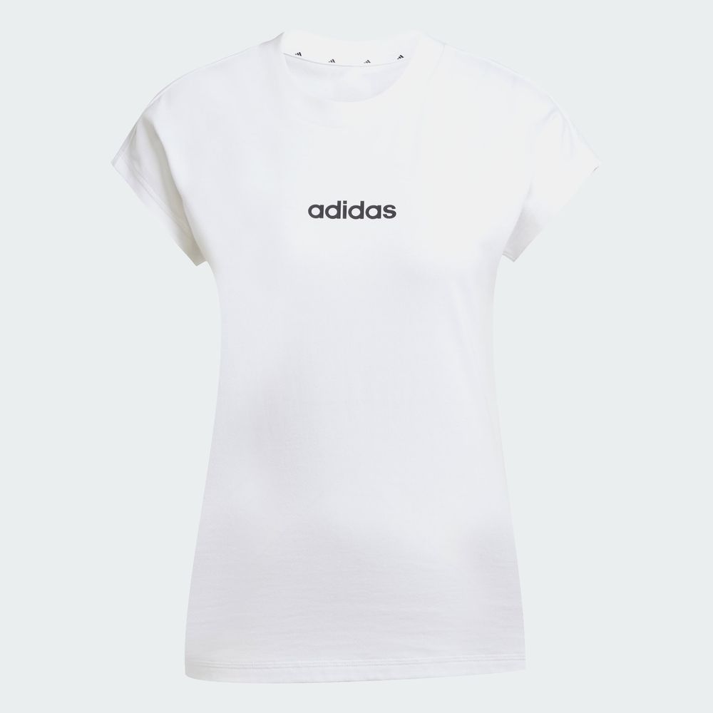 Foto 4 pulgar | Playera Essentials Linear Algodón Adidas Blanco para Mujer