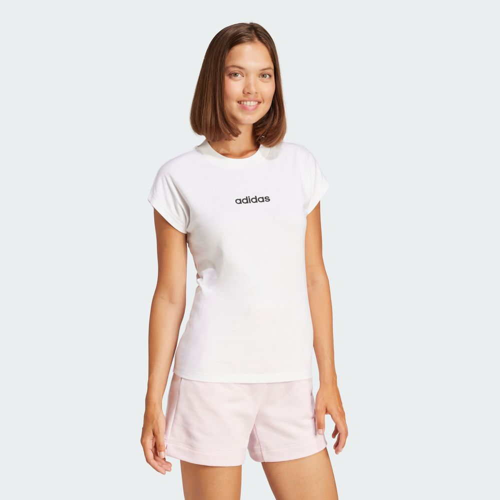Foto 6 pulgar | Playera Essentials Linear Algodón Adidas Blanco para Mujer