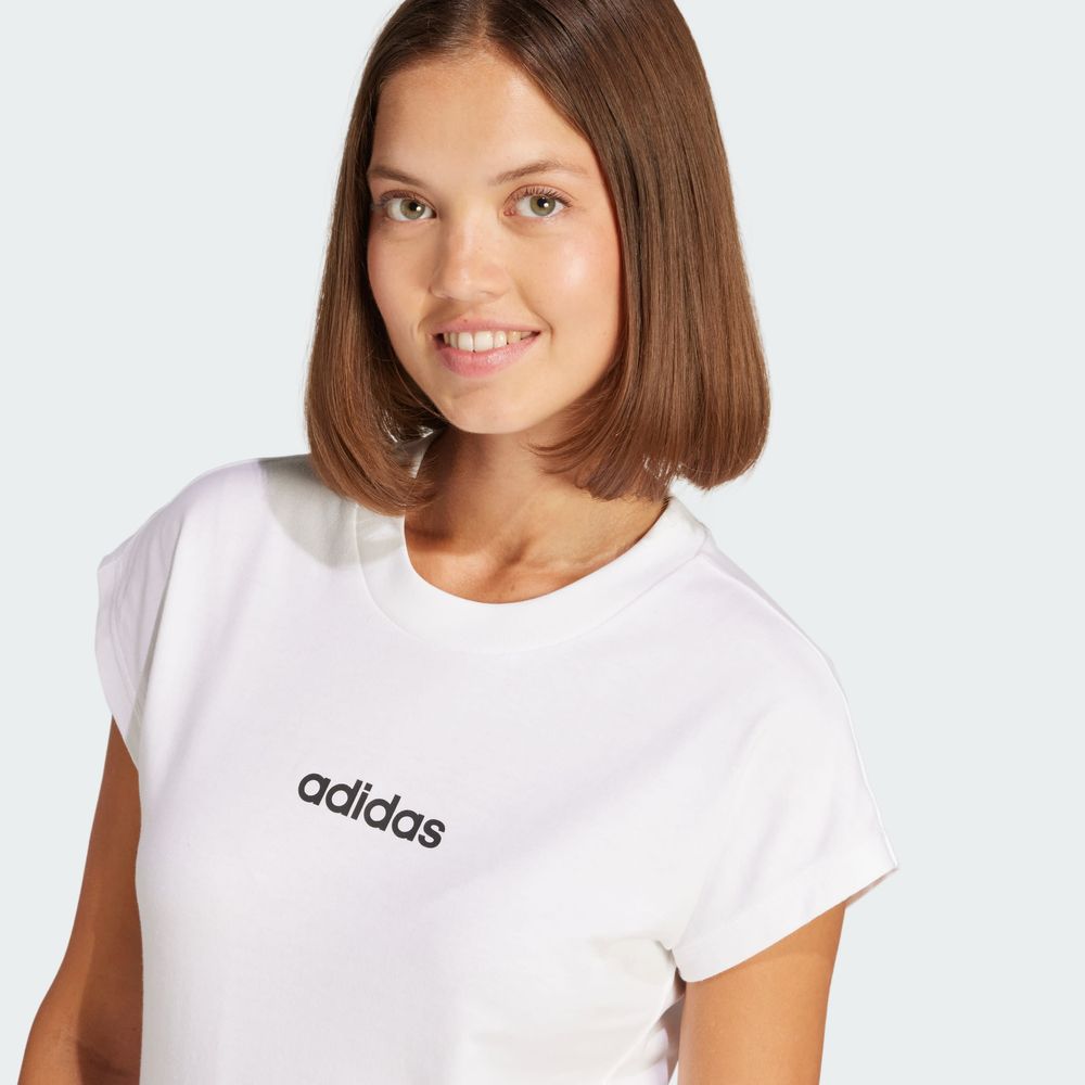 Foto 6 | Playera Essentials Linear Algodón Adidas Blanco para Mujer